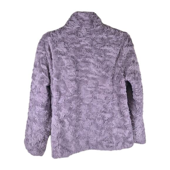 The North Face Girls XL 18 Reversible Jacket Fleece Sherpa Purple Gray Full Zip - Picture 2 of 13